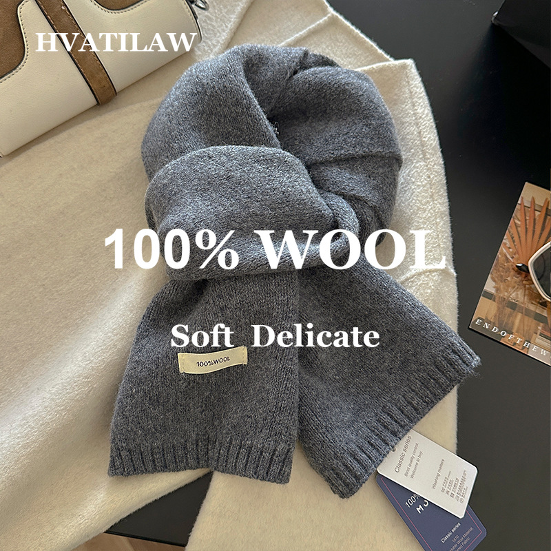Wool Scarf Men - 100% 울 스카프 여성 남성 솔리드