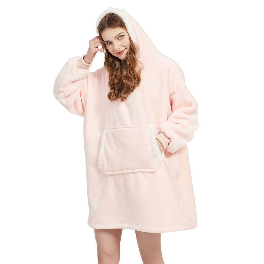 Sherpa Hoodie Fleece - 극세사 봉제 산호 플리스 셰르파 담요,