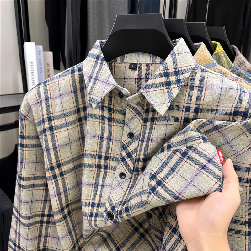 남성용 롱 레트로 플란넬 체크 셔츠 타탄 그리드 패턴  - Flannel Shirt Lined 리뷰 및 가격