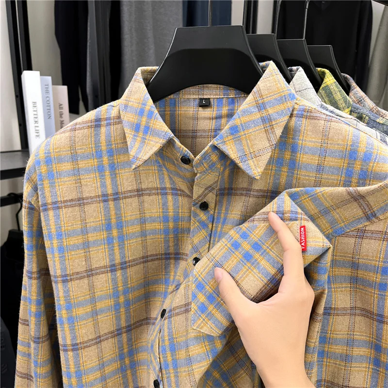남성용 롱 레트로 플란넬 체크 셔츠 타탄 그리드 패턴  - Flannel Shirt Lined 리뷰 및 가격