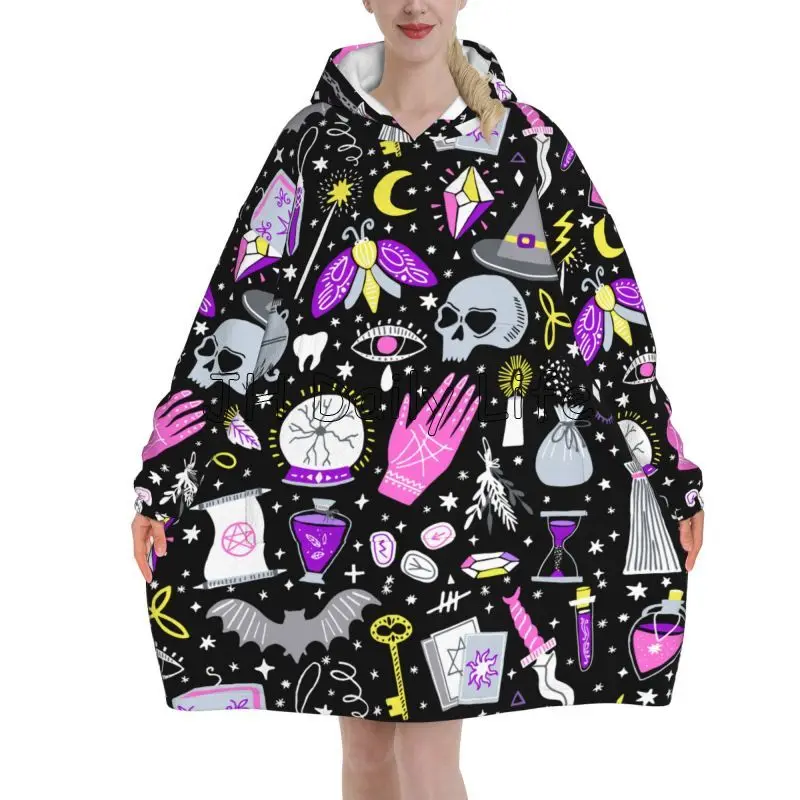 Magic Witchy Goth 대형 담요 후드 여성  - Sherpa Hoodie Fleece 리뷰 및 가격