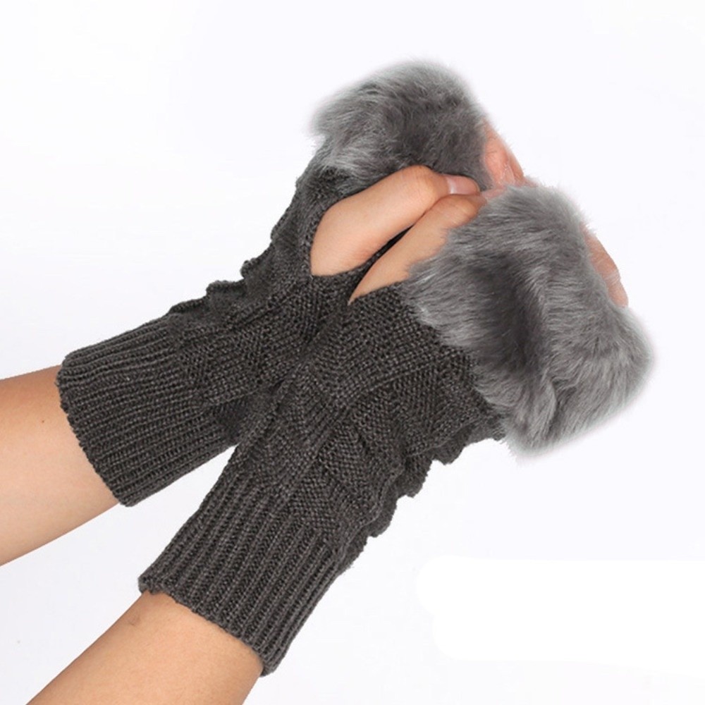 새로운 인조 모피 반 손가락 장갑 탄력 있는 커프 따뜻 - Touch Screen Gloves 리뷰 및 가격