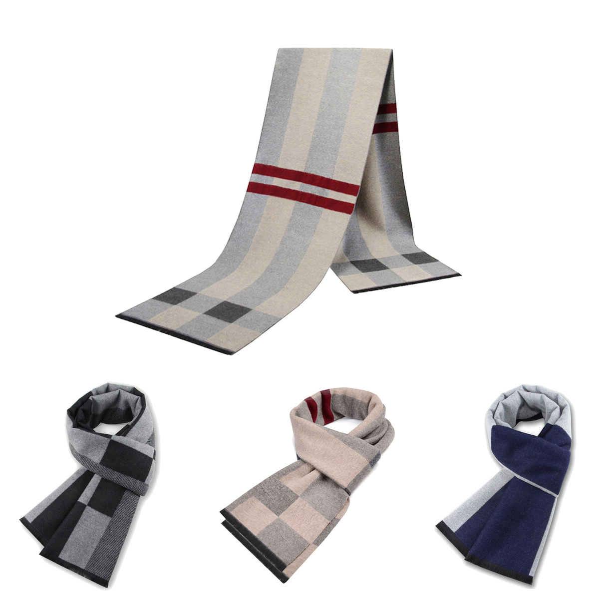남성용 겨울 캐시미어 숄, 명품 브랜드 스카프, 부드럽 - Wool Scarf Men 리뷰 및 가격